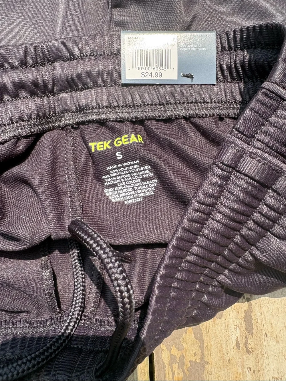 Tek Gear Black Athletic Track Pants - Lightweight Performance size S